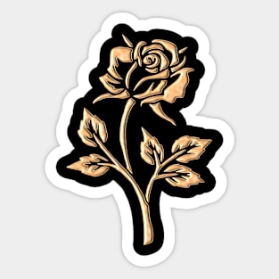 Gold Rose Sticker